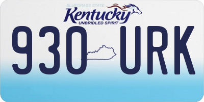 KY license plate 930URK