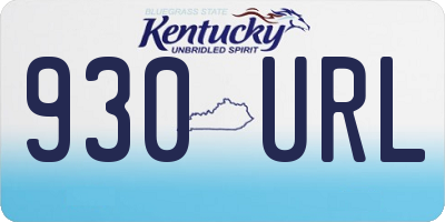 KY license plate 930URL