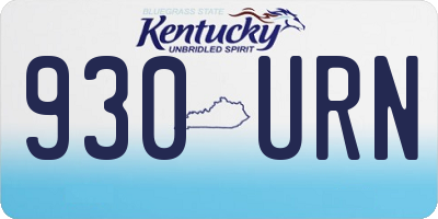 KY license plate 930URN