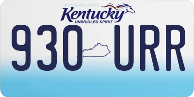 KY license plate 930URR