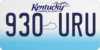 KY license plate 930URU
