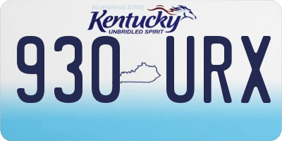 KY license plate 930URX