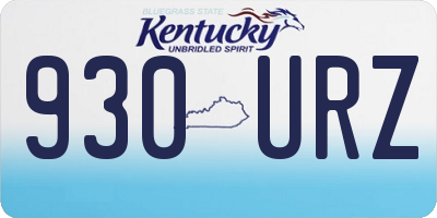 KY license plate 930URZ