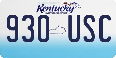 KY license plate 930USC