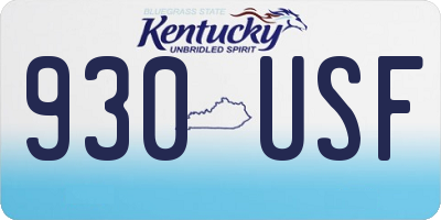 KY license plate 930USF