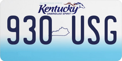 KY license plate 930USG