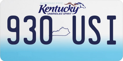KY license plate 930USI