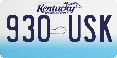 KY license plate 930USK