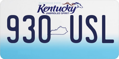 KY license plate 930USL