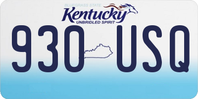 KY license plate 930USQ
