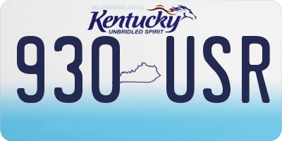 KY license plate 930USR