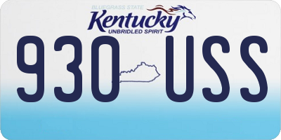 KY license plate 930USS