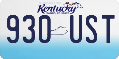 KY license plate 930UST