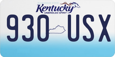 KY license plate 930USX