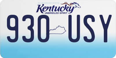 KY license plate 930USY