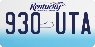 KY license plate 930UTA
