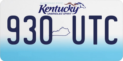 KY license plate 930UTC