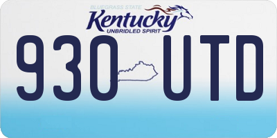 KY license plate 930UTD