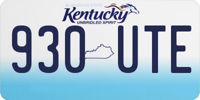 KY license plate 930UTE