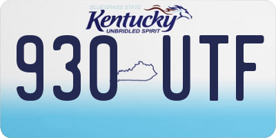 KY license plate 930UTF