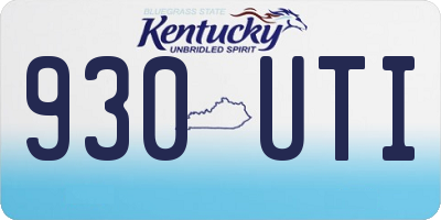 KY license plate 930UTI