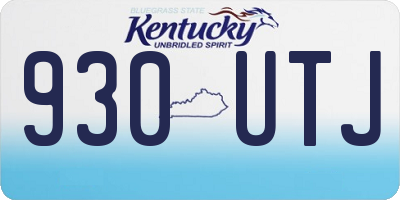 KY license plate 930UTJ