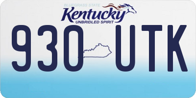KY license plate 930UTK
