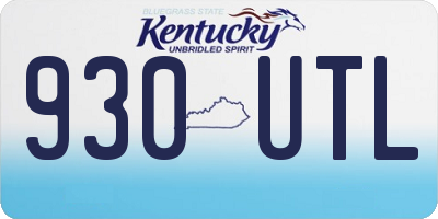 KY license plate 930UTL