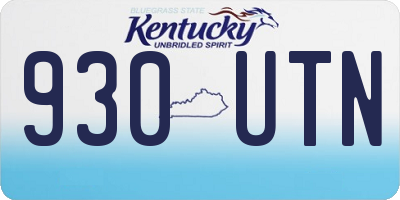KY license plate 930UTN