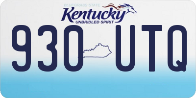 KY license plate 930UTQ