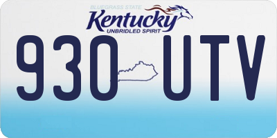 KY license plate 930UTV