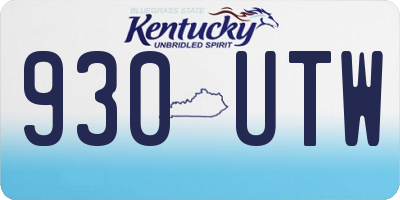 KY license plate 930UTW