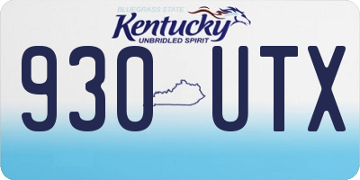 KY license plate 930UTX