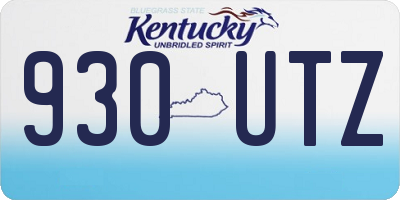 KY license plate 930UTZ