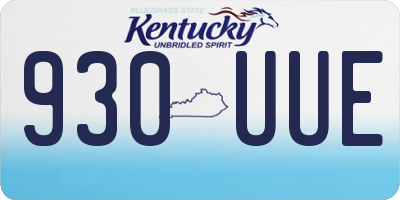 KY license plate 930UUE