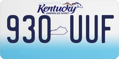 KY license plate 930UUF