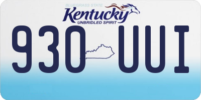 KY license plate 930UUI