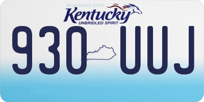 KY license plate 930UUJ