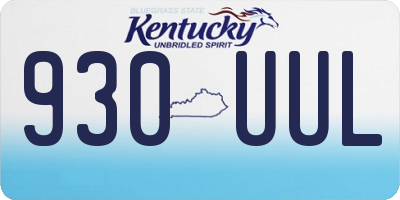 KY license plate 930UUL