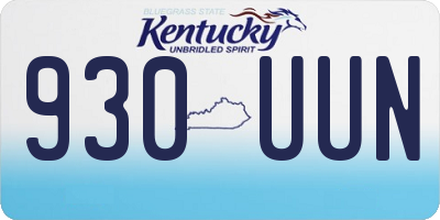 KY license plate 930UUN