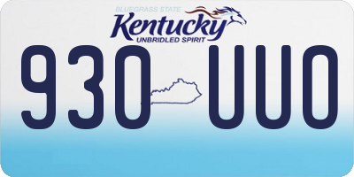 KY license plate 930UUO