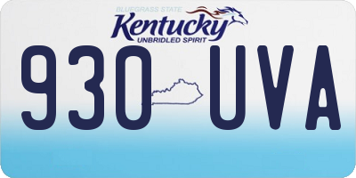 KY license plate 930UVA