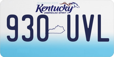 KY license plate 930UVL