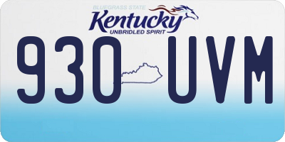 KY license plate 930UVM