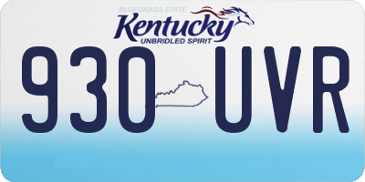 KY license plate 930UVR