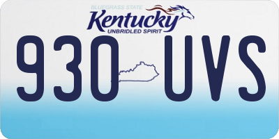 KY license plate 930UVS