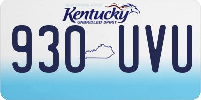 KY license plate 930UVU