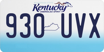 KY license plate 930UVX