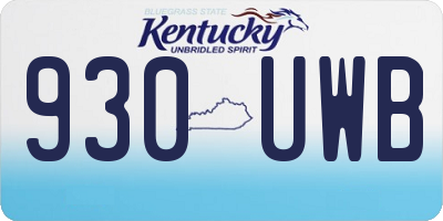 KY license plate 930UWB