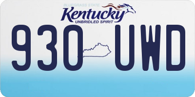 KY license plate 930UWD